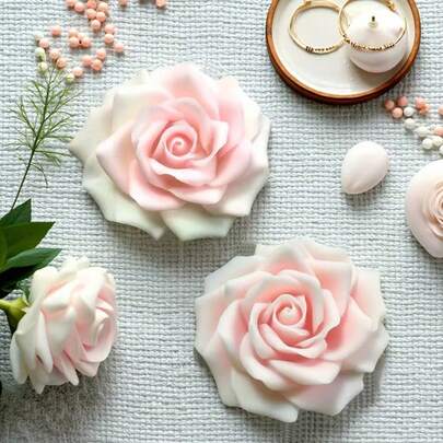 Khuôn silicon thêu hoa 3D - Thích hợp làm nến, xà phòng, nhựa và các sản phẩm thủ công bằng thạch cao | Thiết kế cánh hoa và lá tinh xảo, hiệu ứng chân thực | Trang trí nhà cửa, trang trí xe hơi, giá nến tự làm | Khuôn dẻo có thể tái sử dụng, dụng cụ làm xà phòng, trang trí lấy cảm hứng từ thiên nhiên, đồ thủ công tinh tế