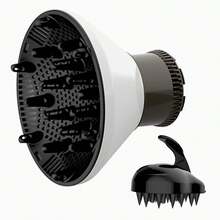1 Piece Pink Universal Hair Diffuser Attachment Adaptable For Blow Dryer Nozzles 1.7 To 2.2 Inch Diameter For Curly Wavy Hair Styling Home Salon Use Tool - 白色洗髮刷 - 查看 8