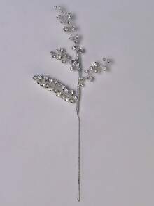 1 pieza Ramas de flores plateadas brillantes, flores simuladas, plantas artificiales de moda, regalos del Día de San Valentín, ramos, sin necesidad de mantenimiento, decoración para fiestas, centro de mesa para bodas - Plateado - Ver 8