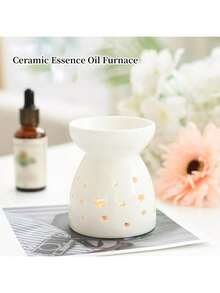 EstiloTendenciaMumusuki Quemador De Aceite De CeráMica Candelabro Candelabro, LáMpara De Fragancia Nocturna Aromaterapia Cera Quemador De Vela Difusor Calentador Para Dormitorio SalóN(Estrella)Calidad PremiumVersióN Mejorada - 1 - Ver 6