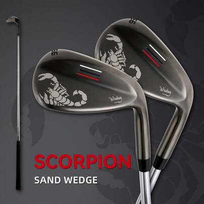WUDAY Black Scorpion-Shaped Forged Wedge - Right Handheld CNC52 ° 56° 60 ° Golf Club, Durable Stainless Steel Shaft And Rubber Grip, Suitable For Sand/Grass