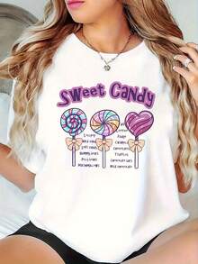 Camiseta de mujer con patrón del oeste de California, diseño de la puesta de sol de la playa de , camiseta de verano cómoda y de manga corta ideal para días de vacaciones o para desguaces diarios. - Blanco - Ver 2