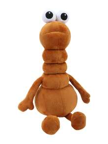 30cm/11.81in Marcus The Worm Plush Toy White-Eyed Thin Worm Stuffed Animals Plushies Decorate Creative Gifts For Kids Birthday Party Home Girls Room Decor Game Collector - Brown - View 3