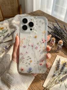 POKOJA LAND 1 件简约花卉透明全覆盖 TPU 手机壳，适用于 17、16、15、14、13、12、11 Pro Max、A55/54/53/52/51、S24/23/22/21 Ultra - 彩色 - 查看 5
