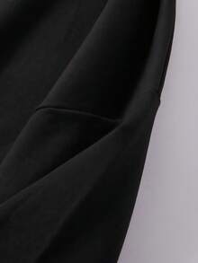 Stylish Black Pullover Hoodie With "Never Give Up" Positive Inspirational Slogan Graphic, Bold Typography Print For Casual Daily Motivational Outings & Urban Streetwear Hangouts - màu đen - Xem 7