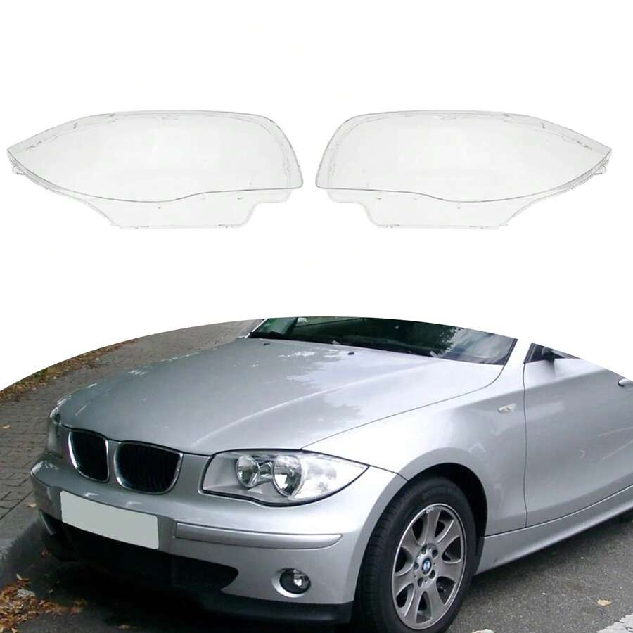 2 Stück Frontscheinwerferglas-Klarsichtabdeckungen für BMW 1er E81 E82 E87 E88 03-11 - A - Übersicht 1