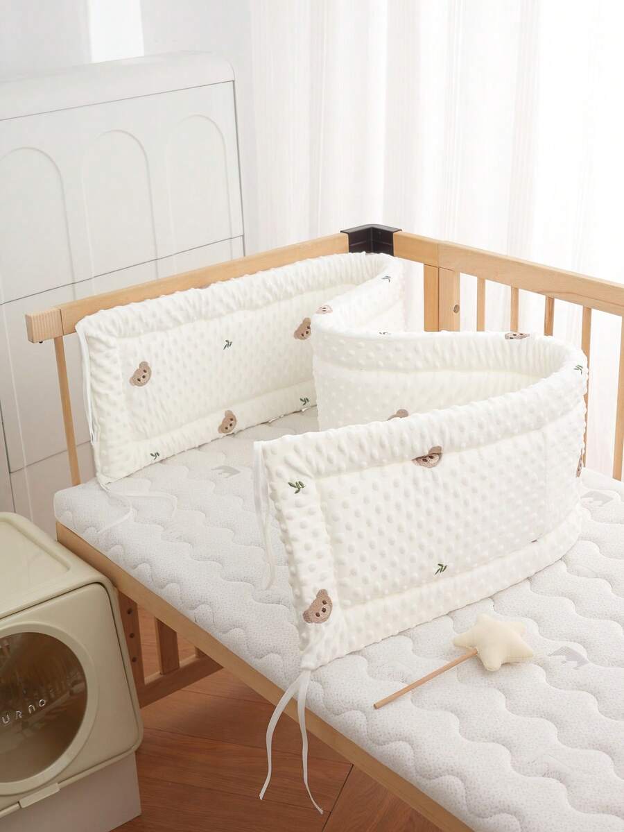 AIBOYING 1件装防撞婴儿床围栏，婴儿床护栏，婴儿床护栏和围栏布套，防撞软垫一体式婴儿舒适豆袋床围栏，多尺寸防撞护栏，婴儿房装饰，婴儿床配件