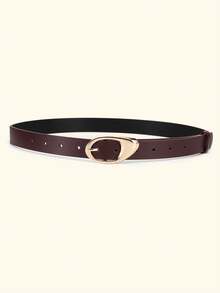 1pc Black Fashionable Women's Skinny Waist Belt With Buckle - Belt - View 7