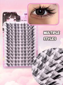 1488 Clusters+20 Pairs Fake Eyelashes Kit: Lash Clusters & Strip Lashes For Cat Eye Look, Complete DIY Extension Set With D-Curl Clusters (10-16mm), Lash Glue, Remover, Tweezers & Brush, Natural To Dramatic Style - Multicolor - View 10