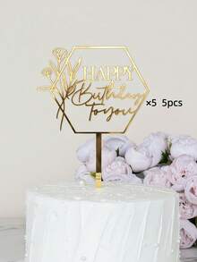 1 buc/3 buc/5 buc agrafe pentru decor tort, decorațiuni pentru tort de ziua de naștere, decor pentru masă cu deserturi, decoruri pentru tort cu text modern și flori, cadouri pentru decorațiuni pentru tort de ziua de naștere, decorațiuni pentru decor tort, accesorii pentru copt, decor pentru copt, accesorii pentru torturi, articole esențiale pentru bucătărie, cadouri de sărbători - Aur - Vizualizare 9