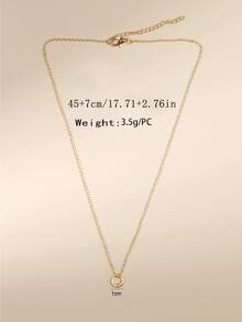 1個歐美風格時尚簡約圓形及幾何圖形中空鏈式項鏈,適用於女士,是節日禮品和日常佩戴的絕佳選擇 - 銀色 - 查看 3