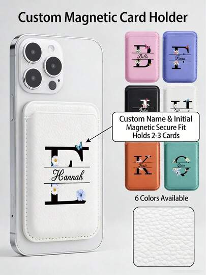 Ayotu Personalized Initial Magnetic Wallet Phone Case - Compatible With IPhone 14 Pro Max/13/12/11, Creative Custom Design, Multiple Colors And Styles, Can Hold Credit Cards/Transit Cards/ID, Perfect Gift For Mom/Dad/Boyfriend/Husband/Girlfriend/Wife, Ideal For Christmas/New Year/Valentine's Day/Birthday/Anniversary/Father's Day/Graduation/Christmas Decoration