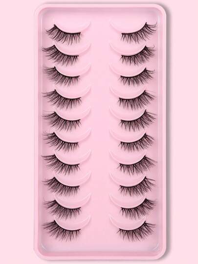 10 Pairs Criss-Cross Curly False Eyelashes Makeup Accessories