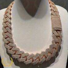 This Is A High-Quality Cuban Chain Made Of Premium Copper Material And Inlaid With Colorless, With A Width Of 24 Millimeters And A Thickness Of 4 Lines.It Features Colorless Stones, Available In Lengths From 16 To 26inch Inches,, Men's Fashion Accessory, Statement Necklace Alternative, Men's Chain Necklace, Studded Chain, Bold Link Jewelry, Minimalist Chain Design, Durable Metal Chain, Solid Construction Chain, Men's Jewelry Lovers - 16毫米 - 查看 6