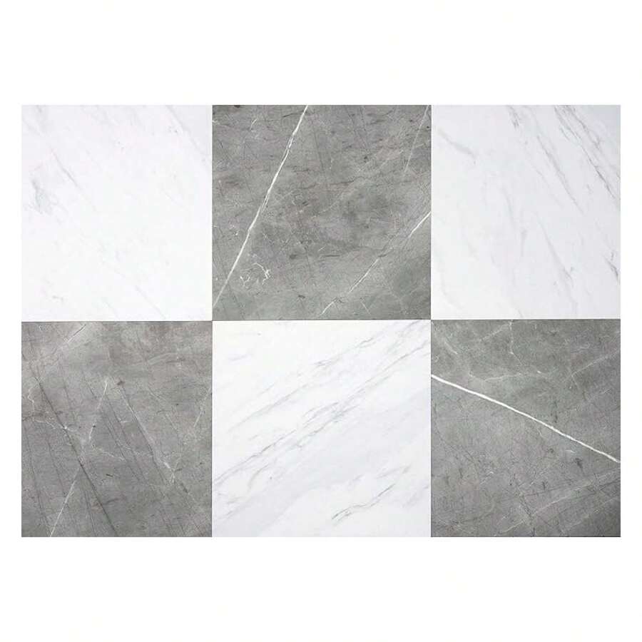FloorPops X Chris Loves Julia 12-In By 12-In Bonneville Grey & White Marble Peel & Stick Floor Tiles, FP4421 - 多色303 - 查看 1