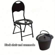 Juego de silla de inodoro portátil para exteriores, incluye asiento acolchado plegable y orinal, diseñado para personas mayores y mujeres embarazadas. Inodoro portátil actualizado, altura ajustable, orinal portátil adecuado para camping, senderismo, viajes por carretera, automóviles, autocaravanas, tiendas de campaña, playas y conductores de camiones - Multicolor - Ver 2