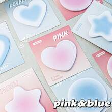 30张/1本，爱心粉状腮红，感觉逐渐变化，方便贴纸，学生笔记，笔记，ins，笔记，笔记，标签，手账，撕账，可爱 - 彩色 - 查看 2