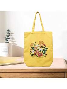 EstiloTendenciaKit De Bordado Para Bolsa De Lona Con PatróN Para Principiantes. Kits De Manualidades De Bordado DIY Para Adultos. Incluye Instrucciones, Dedal, Bastidores De Bordado E Hilos De Colores (CR002 Jinxiumixiang)Calidad PremiumVersióN Mejorada - CR002 Huaguang Pian Ranhuang - Ver 7