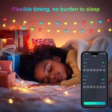 Smart Color Changing Christmas Lights, 33FT 66LED App Control RGB Globe String Light With Remote & Timer, Music Sync Twinkle Christmas Tree Light Waterproof Indoor Outdoor Christmas Decorations - 32,8FT/66LED - Xem 8