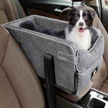 Asiento de Carro Coche para Perro y Gato con Almohada en el Reposabrazos Desmontable y Lavable Consola Central para Perros y Gatos Asiento de Viaje para Perros Gatos u Otras Mascotas Pequeñas - gris - Ver 1