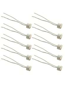 EstiloTendenciaGlo-Shine 10 Piezas ZóCalo MR16 MR11 G4 CeráMica Base + Alambre, Apto Para LáMpara HalóGena LED Y CFL, Montaje EmpotradoCalidad PremiumVersióN Mejorada - 10 artículos - Ver 1