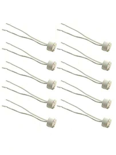 EstiloTendenciaGlo-Shine 10 Piezas ZóCalo MR16 MR11 G4 CeráMica Base + Alambre, Apto Para LáMpara HalóGena LED Y CFL, Montaje EmpotradoCalidad PremiumVersióN Mejorada