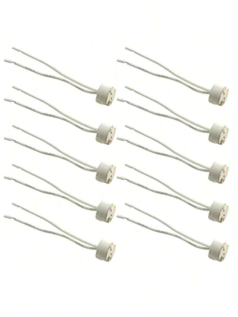 EstiloTendenciaGlo-Shine 10 Piezas ZóCalo MR16 MR11 G4 CeráMica Base + Alambre, Apto Para LáMpara HalóGena LED Y CFL, Montaje EmpotradoCalidad PremiumVersióN Mejorada - 10 artículos - Ver 1