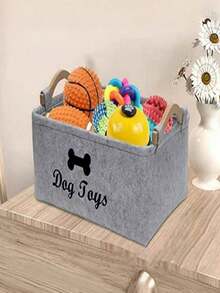 Scatola portaoggetti per animali domestici, adatta per gatti e cani, scatola organizer per giocattoli per animali domestici con manico, cesta/scatola pieghevole per riporre forniture per animali domestici, scatola/contenitore per giocattoli per bambini - Multicolore - Visualizzare 4