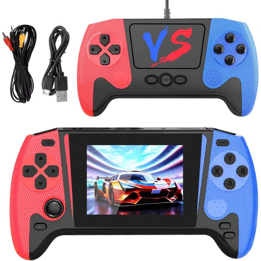 Máy chơi game cầm tay YIYI 500 trong 1, máy chơi game cổ điển, máy chơi game video di động, tích hợp 500 trò chơi cổ điển, màn hình lớn HD 3.5 inch, pin sạc 1020mAh, hỗ trợ chơi 2 người và kết nối TV, quà tặng Giáng sinh/Sinh nhật, phù hợp cho cả nam và nữ, 1 máy (1 người chơi/2 người chơi)