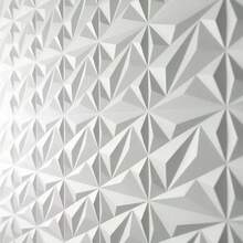 11.8 x 11.8 英寸菱形图案 3D 艺术墙板，哑光白/黑。无异味、轻便易装、防火、防水防潮，适用于家居、房间、浴室、卧室和客厅墙面装饰，也可用于圣诞节、冬季和新年装饰。将壁纸贴在墙上，即可打造精致的墙面艺术。 - 白色 - 查看 7