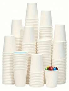 50/100个迷你一次性纸杯 - 适用于超市试吃、漱口水、水果零食和派对饮品 - 高品质，零食杯，生日、圣诞节、酒店等场合适用 - 彩色 - 查看 1