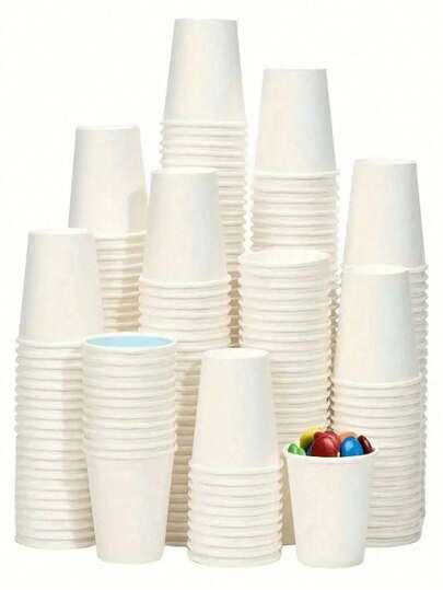 50/100个迷你一次性纸杯 - 适用于超市试吃、漱口水、水果零食和派对饮品 - 高品质，零食杯，生日、圣诞节、酒店等场合适用