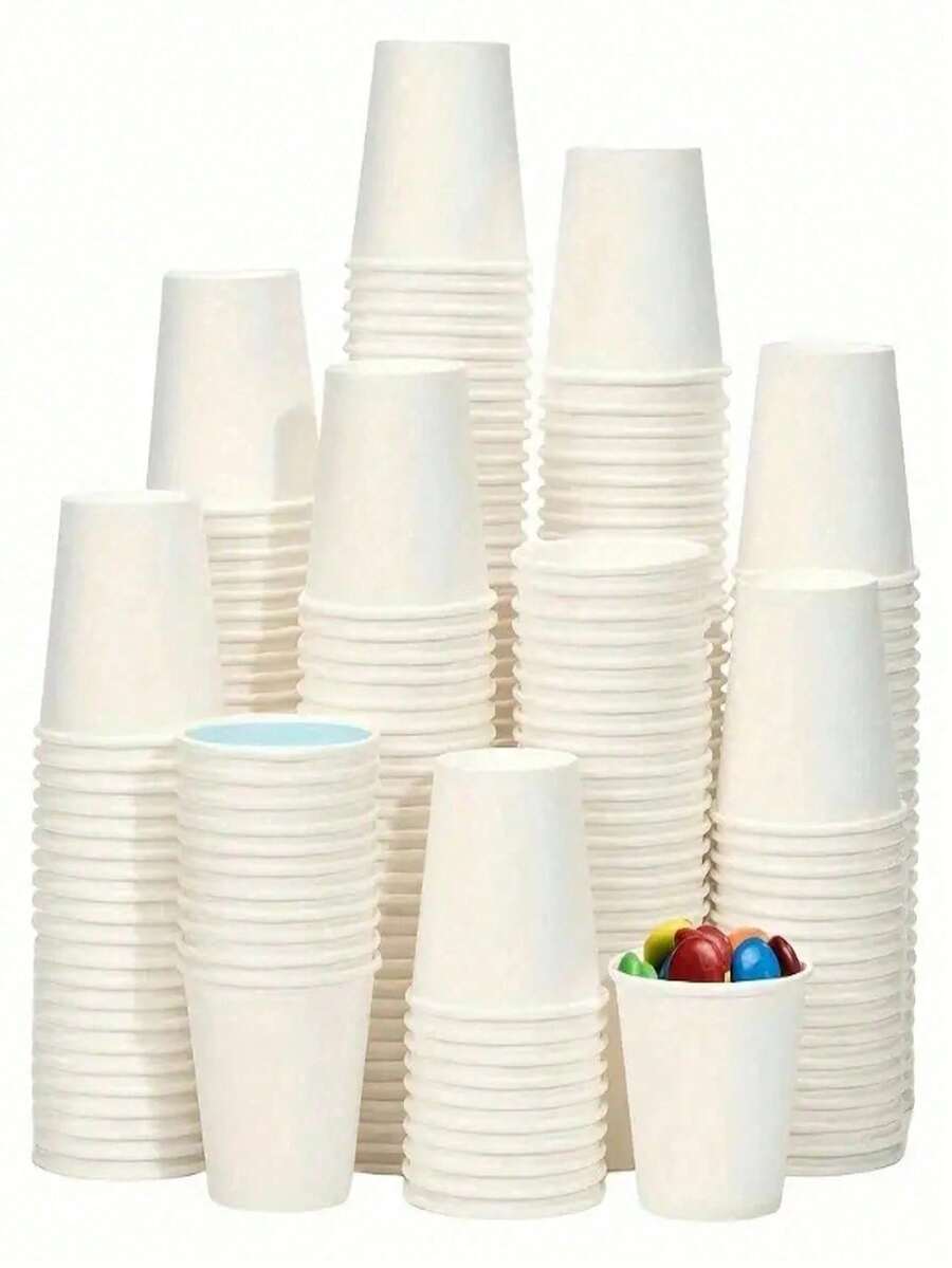 50/100个迷你一次性纸杯 - 适用于超市试吃、漱口水、水果零食和派对饮品 - 高品质，零食杯，生日、圣诞节、酒店等场合适用 - 彩色 - 查看 1