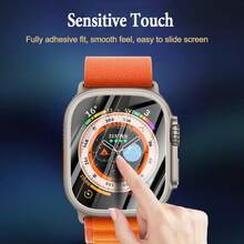 4 Packs Screen Protector Compatible Anti-Scratch HD Film Compatible With Apple Watch Ultra 3 (2025)/ Ultra 2 /Ultra 49mm Anti-Scratch Tempered Glass Screen Protector, Bubble Free, Touch Sensitive Screen Protection Essentials, Applicable To Daily Shield, Office, Home Daily Shield Office Home Watch Cover Watch Accessories Watch Screen Protector Waterproof Shockproof Anti-Fall Scratch Resistant - Clear - View 2