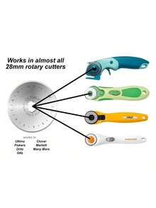 EstiloUltima Cuchillas de corte giratorias de 28 mm, 10 cuchillas por paquete, se adaptan a la mayoría de cortadores giratorios, incluyendo , Olfa, Martelli y TrueCut, corta tela de acolchado, cuero y másVersión mejorada - 28 milímetros - Ver 3