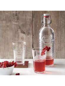 EstiloBormioli Rocco Officina - Juego De 4 Vasos De Agua Transparentes Con DiseñO De Anillo Texturizado Y Logotipo CláSico - 11 Oz De Alta Capacidad Para Soda, Jugo, Leche, Coca, Cerveza, LicorVersióN Mejorada - transparente - Ver 5