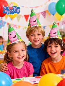 10 chiếc mũ nón Peppa Pig, sản phẩm chính thức được cấp phép của Hasbro, phụ kiện tiệc nhẹ dùng một lần, thích hợp cho các buổi lễ kỷ niệm, trang trí trang phục, tiệc theo chủ đề và lễ hội. - Nhiều màu - Xem 3