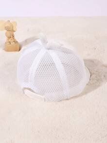 TUTUYA Baby Baseball Cap, Girls Sun Protection Hat, Soft & Breathable Material, Embroidered White/Pink Hat Cute Ear Decor Pink Heart-Shaped Animal Design Sun Hat For Toddlers, Adjustable , Suitable For Daily Wear, Outdoor, Play, 0-36 Months, Head Circumference 44-50CM - White - View 5