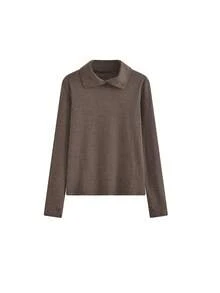 Striped Turtleneck Undershirt, High-Quality Long Sleeve T-Shirt, Korean Style Top (Stripe Pattern Random) - Brown and Apricot Stripes - View 5