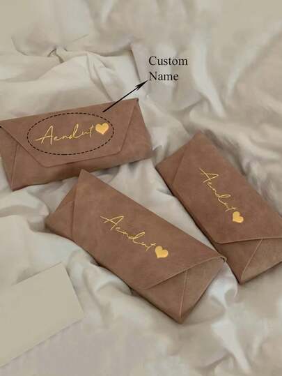 Estuche de gafas portátil de lujo personalizado con nombre, estuche de gafas personalizado con nombre, caja de almacenamiento de gafas de sol, estuche de piel sintética, estuche de gafas minimalista con grabado, suave y amigable con la piel, elegante almacenamiento de gafas, estuche de gafas de uso diario