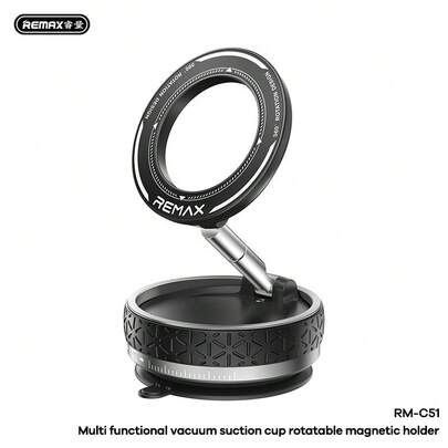  REMAX RM-C51 Multifunctional Vacuum 360° Rotating Magnetic Car Phone Holder Offers Foldable Dashboard And Desktop Installation, Perfect For Navigation, Commuting, Or Home Use, Making It A Practical Ramadan Or Eid Gift.