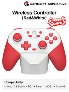 GameSir Super Nova PC Game Controller, Compatible With Switch 2 Controllers, Supports Wireless Switch OLED Lite, Steam, Windows 10/11, IOS, Android Phones, Features Hall Effect Joysticks, Dual-Stage Hall Effect Analog Triggers, 1000Hz Polling Rate, Magnetic Detachable Faceplate, Customizable RGB Lighting, Two Rear Buttons - Super Nova - View 15