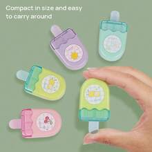 71122 Ice Cream Shaped Eraser, Easy To Erase, Clean And Delicate, Cute Cartoon Creative Eraser, Fluorescent Green, Cherry Blossom Pink, Sky Blue, Dreamy Purple - Multi-color (random Colors) - View 4