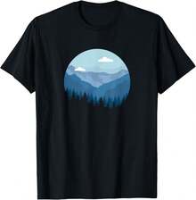 Men's Printed T-Shirt With The Outline Patterns Of Mountains And Forests. Retro Printed Design, Made Of Cotton Fabric. Very Suitable As A Valentine's Day Gift Or Valentine's Day Present. Ideal Gift For Relatives, Brothers, Friends, Parents, Teachers. Ideal Gift For Men, Ideal Gift For Women, Him/Her, Boyfriend/Girlfriend, Father/Mother, Family, Anniversary, Mother's Day, Birthday, Valentine's Day. - màu đen - Xem 9