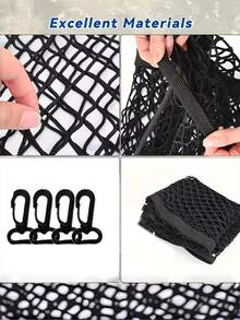 1件装多色加厚弹力卡车货箱网 | 高弹力，牢固固定，涤纶混纺，通用尺寸，易于安装，货物和行李整理网