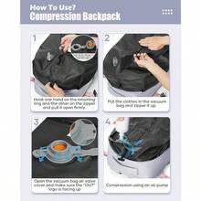 Large Vacuum Seal Compression Travel Backpack Women Men Vacpack Travel Vacuum Bags With Pump Laptop Backpack With Shoe Compartment Carry On Suitcase Luggage Flight Approved - F2-灰色 - 查看 7