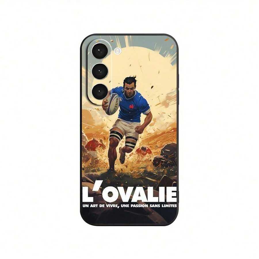 Funda de teléfono móvil TPU para jugador de rugby de invierno de Año Nuevo, protección de lente de cámara, patrón de dibujos animados, funda protectora a prueba de golpes, adecuada para iPhone 17/16/15/14/13/12/11/Air/Pro/ProMax y Galaxy S22/S23/S24/S25 Plus Fe. Ultra, Patrones Divertidos y Extraños Súper Populares, Personajes Lindos y Extraños, Funda de Teléfono de Moda Clásica Esencial Antigolpes Antihuellas Funda de Teléfono Duradera, Patrón de Anime Clásico de Moda Popular y Atractivo - Colores mezclados - Ver 1