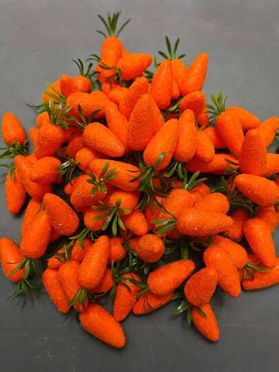 Realistic Mini Carrots, Lifelike Fake Carrots, For Easter Decoration, Realistic Vegetable Mini Carrots, DIY Handmade Decoration, Easter Glitter Gold Carrots, Easter Decoration Foam Glitter Carrots, Fairy Garden Decor, Lighting Lantern Floral Arrangement, Micro Landscape Decoration Accessories