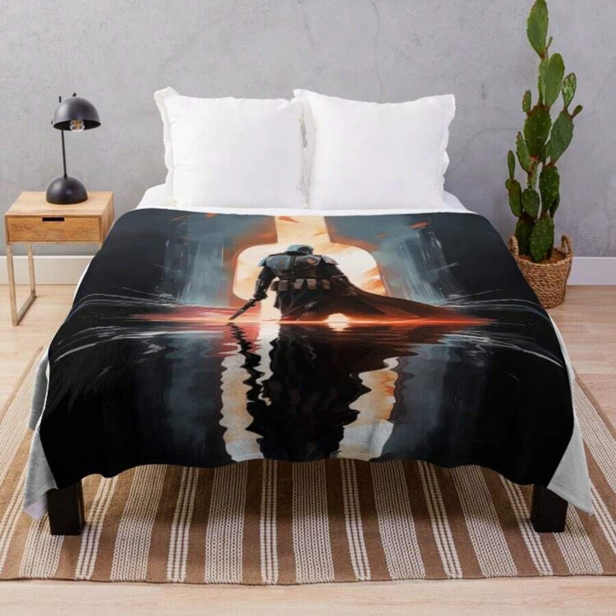 Mandalore Planet Throw Blanket - Ultra Soft Flannel Blanket For Couch, Bed And Sci-Fi Decor, Iconic Homeworld Landscape Design, Cozy Gift For Fans And Mandalorian Series Collectors - 主圖顏色 - 查看 1