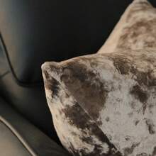 1pc Soft Velvet Dotted Textured Frosty Floral Solid Color Throw Pillow Cover, Suitable For Sofa, 18x18 Inches - Camel - View 5